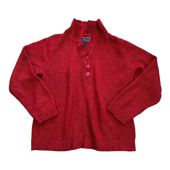 Karen Scott Red Mock Neck Sweater M - Picture 1 of 3